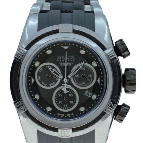 Men's 53mm Invicta Reserve Bolt Zeus Black/ Gray/ Silver Swiss Watch Ref: 16243!